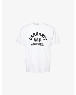 Carhartt Column Graphic-Text Cotton T-Shirt - White