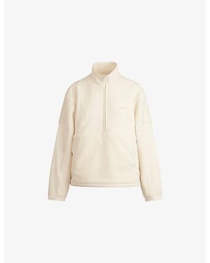 Skims Teddy Logo-Embellished Fleece Sweatshirt - Natural