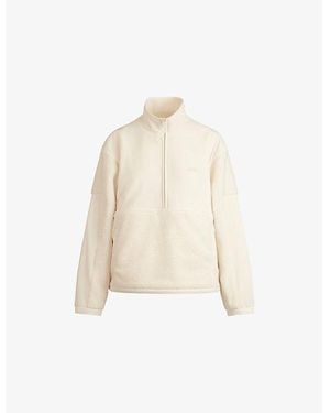 Skims Teddy Logo-Embellished Fleece Sweatshirt - Natural