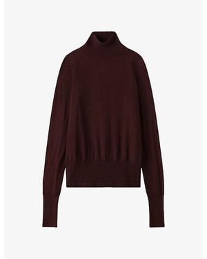 JOSEPH Yara High-Neck Regular-Fit Cashmere Jumper - Red