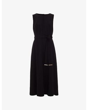 Phase Eight Marta Belted-Waist Woven Midi Dress - Black