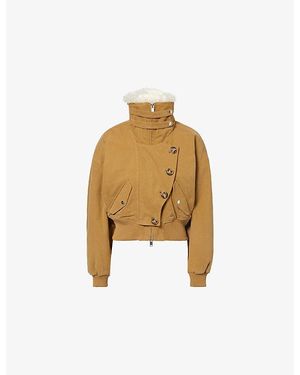 Isabel Marant Oana Funnel-Neck Cotton Jacket - Metallic