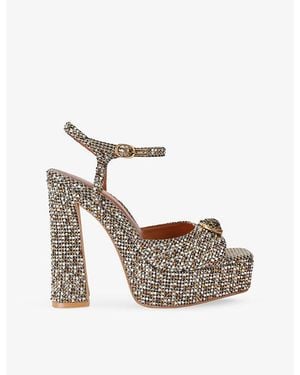 Kurt Geiger Chelsea Platform Woven Heeled Sandals - White