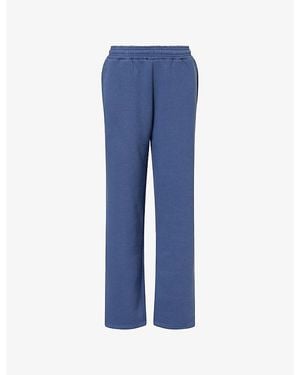 Sisters & Seekers Star Wide-Leg Cotton-Blend Jogging Bottoms - Blue