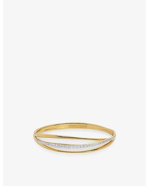 Monica Vinader Nura Pavé18Ct Vermeil And Lab-Grown Diamond Bangle - Metallic