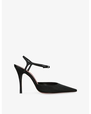 AMINA MUADDI Carolyn 100 Heeled Satin Pumps - Black