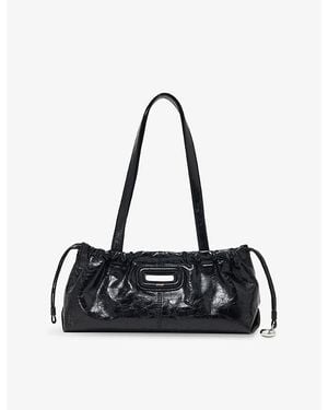 Maje Milpli Gazette Leather Shoulder Bag - Black