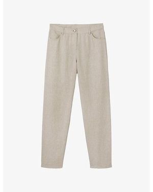 The White Company Tapered Brompton Linen Trousers - Natural