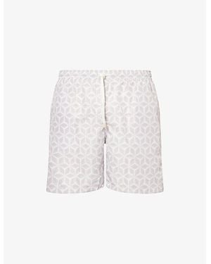 Eleventy Paisley-Pattern Beach Shorts - White
