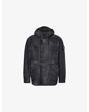 Stone Island Reflective Zip-Through Nylon Parka - Blue