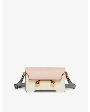 Marni Trunkaroo Mini Leather Shoulder Bag - Natural