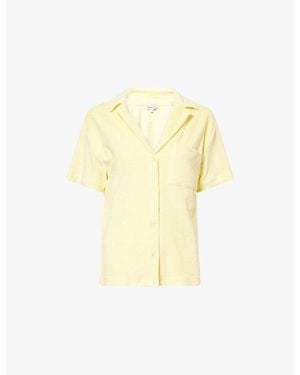 Hunza G Cuban Short-Sleeve Terry Toweling Shirt - Yellow