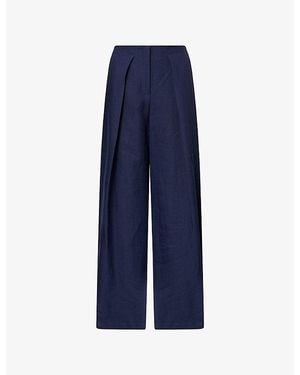 Twp Demie Pleated Linen Pants - Blue