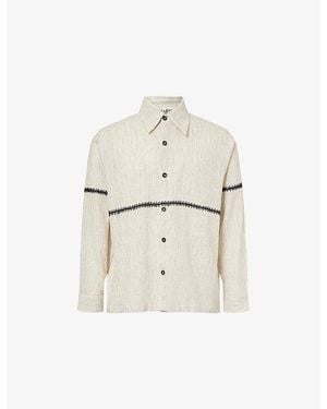 Kartik Research Rabari Stripe Cotton Shirt - White