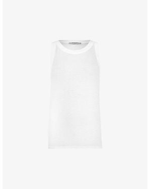 AllSaints Rina Round-Neck Sleeveless Stretch-Woven Tank - White