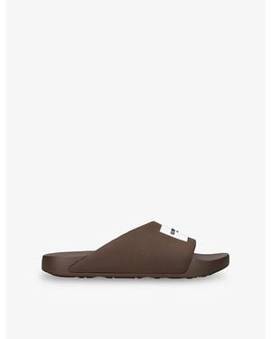 Givenchy Label Rubber Slides - Brown