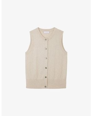 The White Company Round-Neck Sleeveless Knitted Tank Top - Natural
