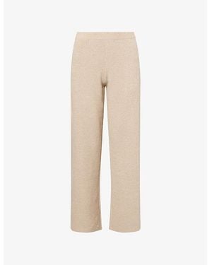 Pretty Lavish Kourtney Wide-Leg Knitted Pants - Natural
