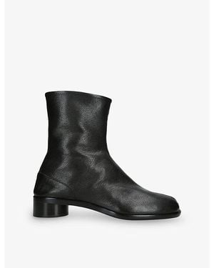 Maison Margiela Tabi 30 Leather Ankle Boots - Black
