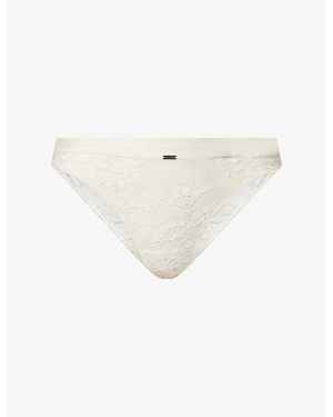 Calvin Klein Bridal Floral Lace Thong - White