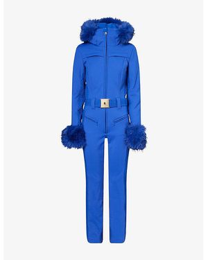 Goldbergh Angele Faux Fur-Trim Soft-Shell Ski Suit - Blue