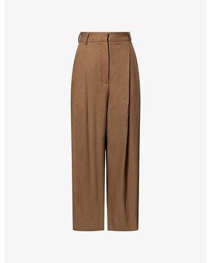 Atelier Ninety Five The Barrel Pleated Woven Pants - Brown