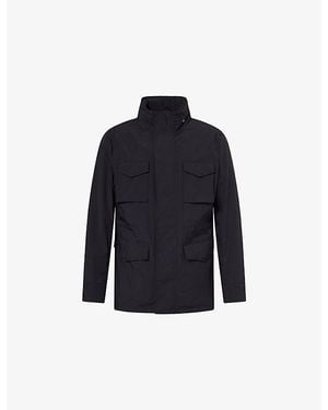 Oscar Jacobson M65 High-Neck Woven Field Jacket - Blue