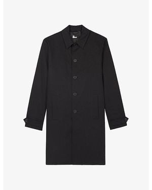 The Kooples Single-Breasted Regular-Fit Cotton Trench Coat - Black