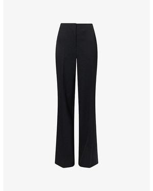 Mugler High-Rise Straight-Leg Wool Pants - Black