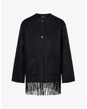 Rails Tomoko Fringed Wool-Blend Jacket - Black