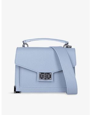 The Kooples Emily Logo-Engraved Leather Top-Handle Bag - Blue