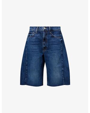 Mother The Halfpipe Wide-Leg Denim Bermuda Shorts - Blue