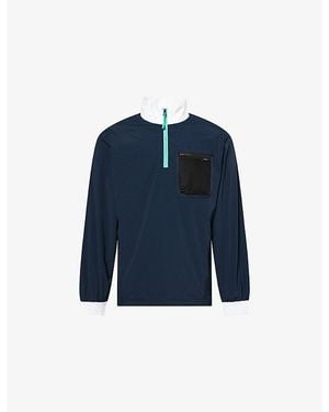 Malbon Cascade Chest-Pocket Woven Windshirt - Blue