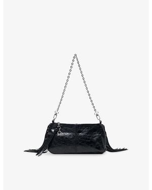 Maje Miss M Patent-Leather Clutch - White