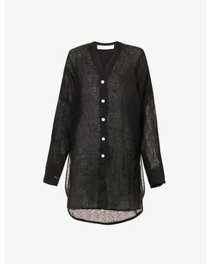 Cheap Monday Barcelona V-Neck Linen Cover-Up - Black