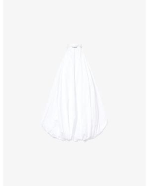 Alaïa Balloon High-Neck Cotton Mini Dress - White