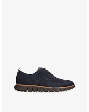 Cole Haan Zerøgrand Wingtip Stitchlite Knitted Oxford Shoes - Blue