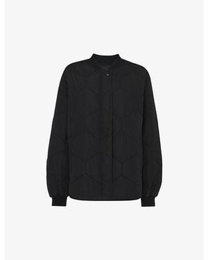 Whistles Ida Diamond-Quilted Polyester Coat - Black