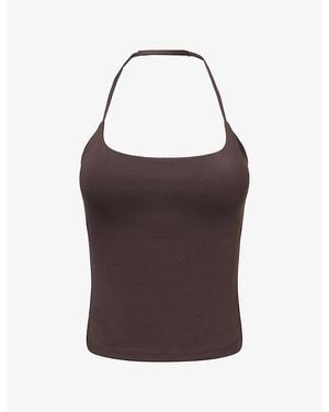 ADANOLA Ultimate Halterneck Workout Top - Brown