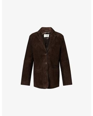 Dissh Hendrix Notch-Lapel Suede Jacket - Brown