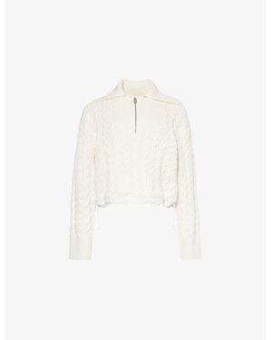 Jonathan Simkhai Lourdes Cable-Knit Cotton-Wool Blend Jumper - White