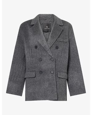 Anine Bing Sali Oversized Wool Jacket - Gray