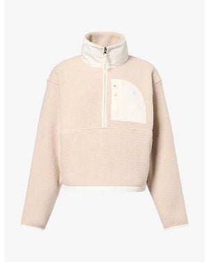The North Face Logo-Embroidered 1/2 Zip Fleece Jumper - Natural