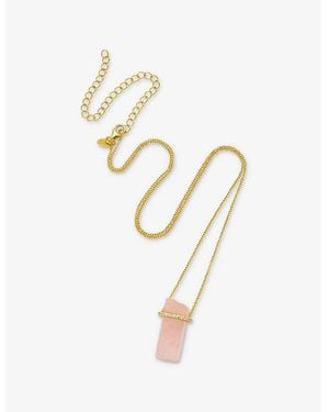 La Maison Du Couturier Assya London Venus 18Ct Vermeil, Rose Quartz And Cubic Zirconia Necklace - White
