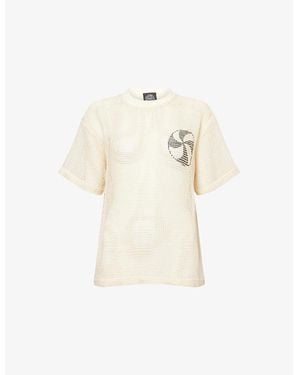 Heresy Mesh Round-Neck Cotton T-Shirt - Natural
