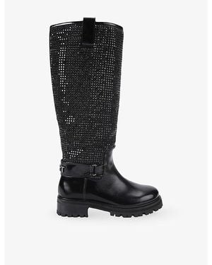 Kurt Geiger Kurt Leather Knee-High Boots - Black