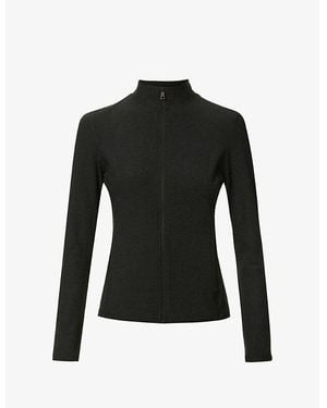 Beyond Yoga Spacedye High-Neck Stretch-Woven Jacket - Black
