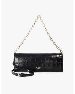 Dune Bemuse Mock-Croc Leather Shoulder Bag - Black