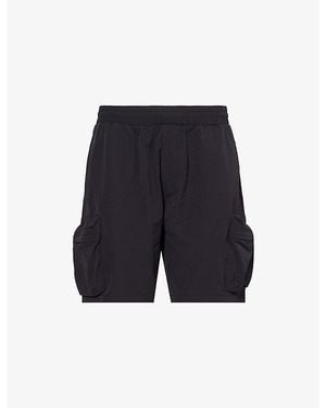 Arne Patch-Pocket Woven Cargo Shorts - Blue