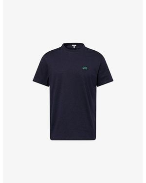 Loewe Anagram-Embroidered Cotton T-Shirt - Blue